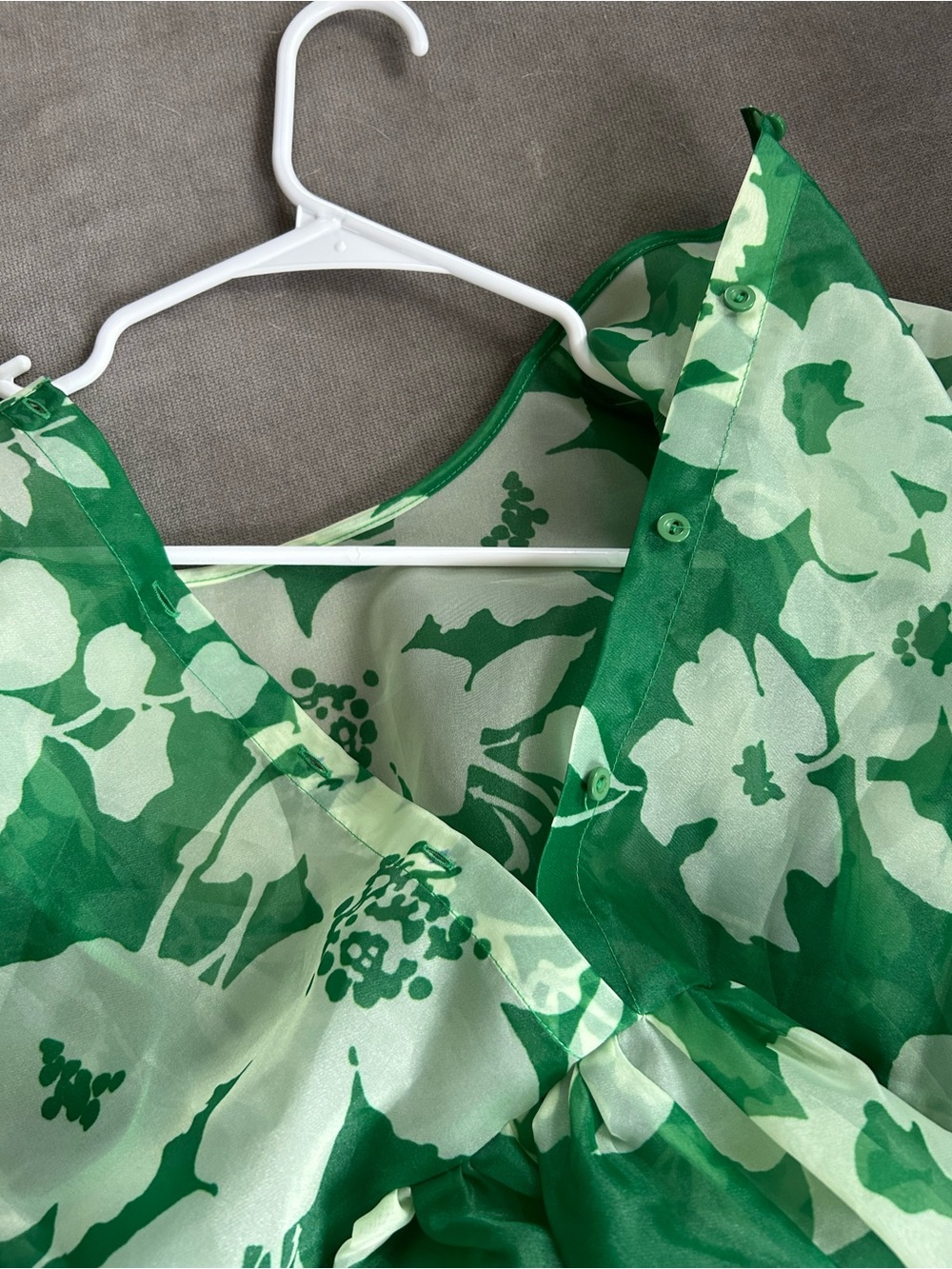 Selkie The summer field cotton candy blouse Size 4 green organza - Picture 10 of 10